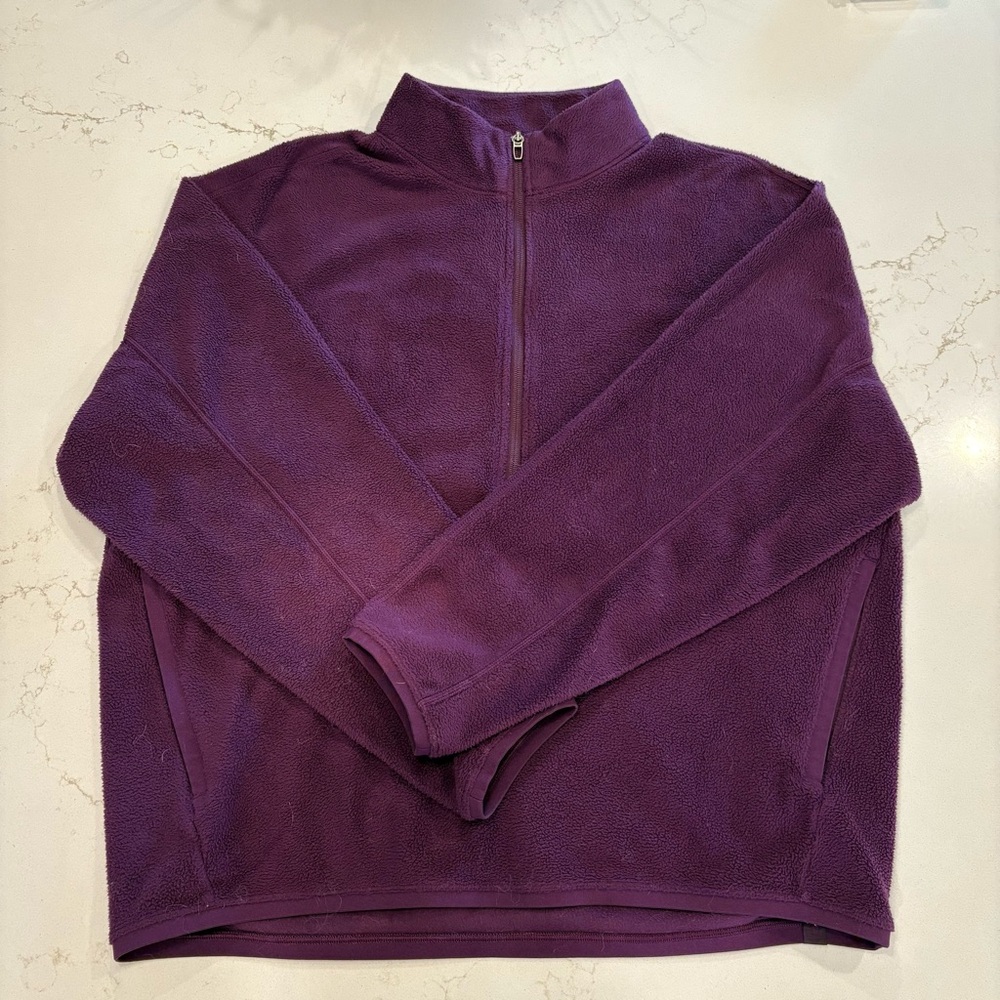 Oversized Fleece Half Zip - Dramatic Magenta